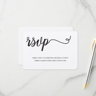 Elegant Script QR code generator wedding website RSVP Card