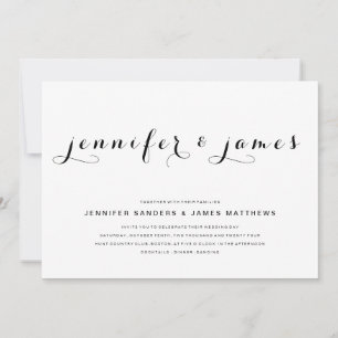 Elegant Script QR Code Photo Modern Wedding Invitation