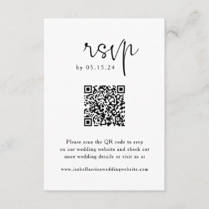 Elegant Script QR Code Wedding RSVP Card