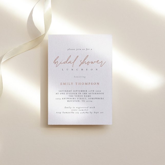 Elegant Script Real Rose Gold Foil Bridal Shower (Creator Uploaded)