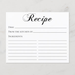 Elegant Script Recipe Card