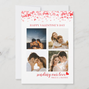 Elegant Script Red Heart Valentine's Card Photo