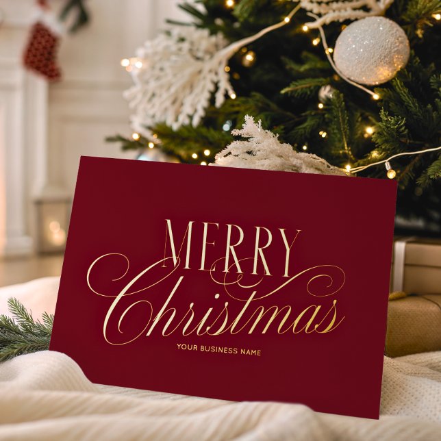 Elegant Script Red Merry Christmas Business Logo (Creator Uploaded)