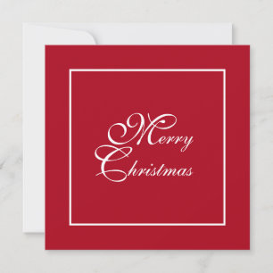 Elegant Script Red Personalised Photo Christmas Holiday Card