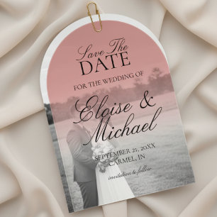 Elegant Script Red Wedding Gradient Save The Date Acrylic Invitations