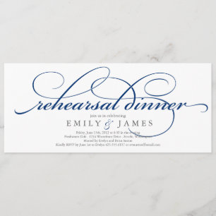 Elegant Script Rehearsal Dinner Invitation