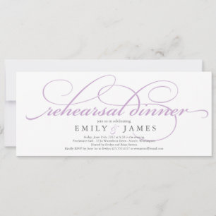 Elegant Script Rehearsal Dinner Invitation
