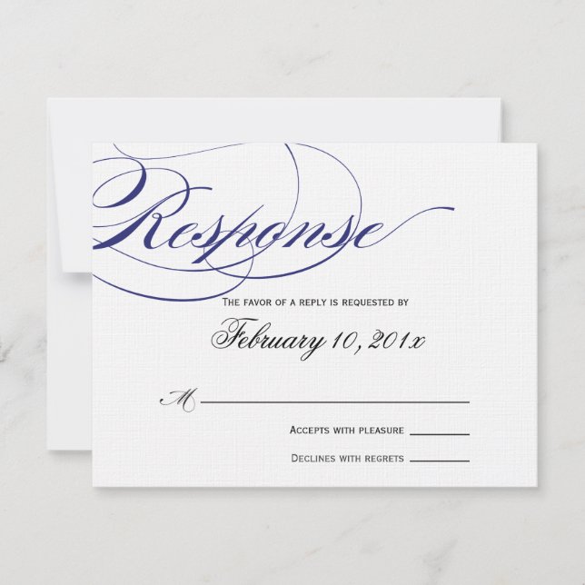 Elegant Script Response Card - Navy (Front)
