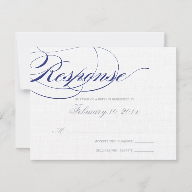 Elegant Script Response Card - Navy (Front)