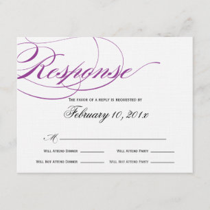 Elegant Script Response Card - Purple
