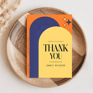 Elegant Script Retro Graduation Party Thank You Postcard