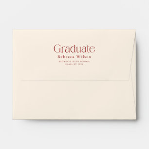 Elegant Script Return Address Retro Graduation Envelope