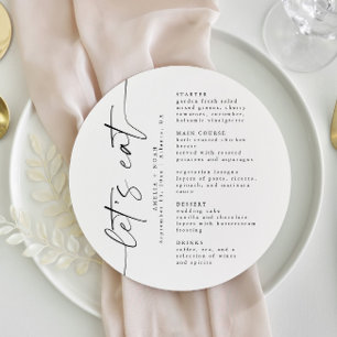 Elegant Script Round Wedding Menu