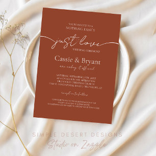 Elegant Script Rustic Terracotta Wedding Invitation