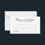 Elegant Script Rustic Wedding Advice & Wishes Card<br><div class="desc">Elegant Script Rustic Wedding Advice & Wishes Card - Feel free to edit,  customise and personalise this simple yet beautiful wedding advice and wishes card. Edit options are available.</div>