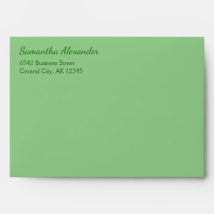 Elegant Script Sage Green Address Envelope