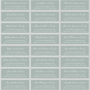 Elegant Script Sage Green Wedding Guest Address 