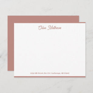 Elegant Script Salmon Pink Stationery Border Card