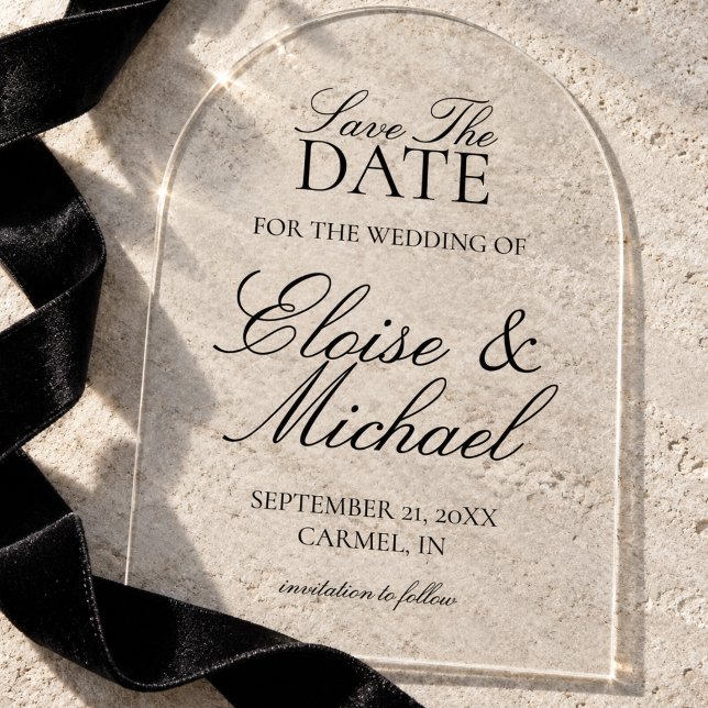 Elegant Script Save The Date Acrylic Invitation (Elegant Script Save The Date Acrylic Invitation
)
