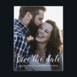 Elegant Script Save the Date Engagement Photo Announcement Postcard<br><div class="desc">This chic save the date photo postcard features elegant script and modern typography. You can easily customise this save the date card with your upcoming wedding details and your engagement photo. If you need help or matching items, please contact us through our store. We're happy to help you make your...</div>