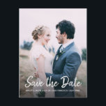 Elegant Script Save the Date Engagement Photo Announcement Postcard<br><div class="desc">This chic save the date photo postcard features elegant script and modern typography. You can easily customise this save the date card with your upcoming wedding details and your engagement photo. The photo phades into a chic black colour. If you need help or matching items, please contact us through our...</div>