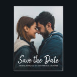 Elegant Script Save the Date Engagement Photo Announcement Postcard<br><div class="desc">This chic save the date photo postcard features elegant script and modern typography. You can easily customise this save the date card with your upcoming wedding details and your engagement photo. The photo phades into a chic black colour. If you need help or matching items, please contact us through our...</div>