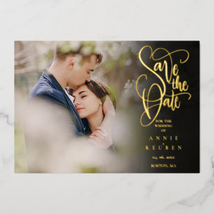 Elegant Script Save the Date Photo QR Code