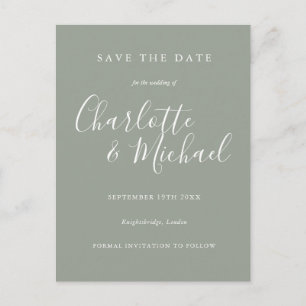 Elegant Script Save the Date Postcard