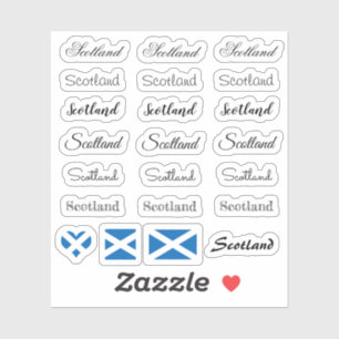 Elegant script Scotland & Scottish Flag /name Set