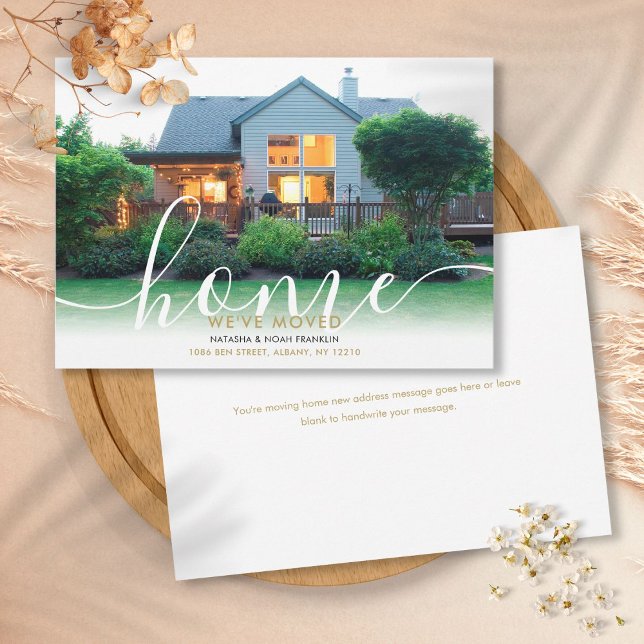 Elegant Script Script New Home Photo Announcement (Elegant Script Script New Home Photo Announcement)