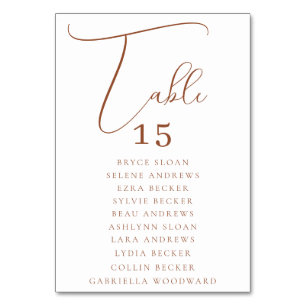Elegant Script Seating Table Number