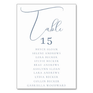 Elegant Script Seating Table Number