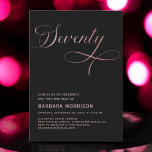 Elegant Script Seventy Rose Gold 70th Birthday Invitation<br><div class="desc">Mark a momentous occasion with the Elegant Script Seventy Black Rose Gold 70th Birthday Invitation. This stunning design features a combination of sophisticated black and luxurious rose gold script, creating a refined and elegant look. Perfect for a 70th birthday celebration, this invitation sets the tone for a classy and unforgettable...</div>