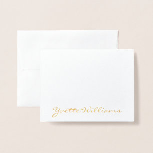 Elegant Script Signature Business Logo Real Gold Foil Card