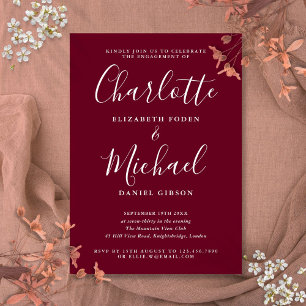 Elegant Script Signature Engagement Party Invitation