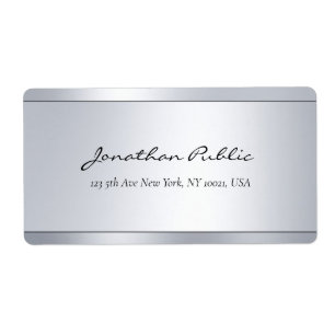 Elegant Script Silver Template Shipping Address