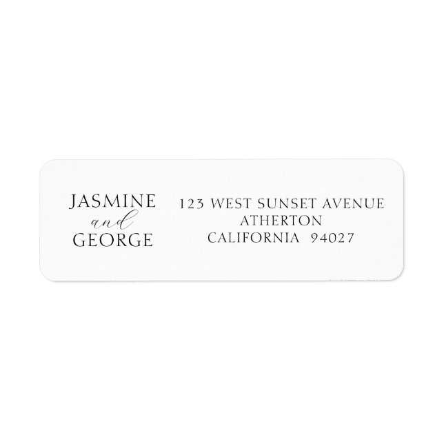 Elegant Script Simple Black & White Wedding (Front)