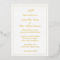 Elegant Script Simple Formal Monogram Wedding Gold