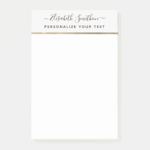 Elegant Script Simple Minimal Personal Stationery Post-it Notes