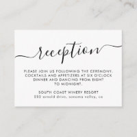 Elegant Script Simple Minimalist Wedding Reception