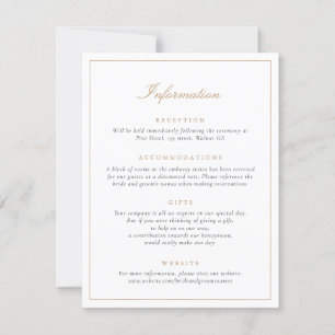 Elegant Script Simple Modern Wedding Information Invitation