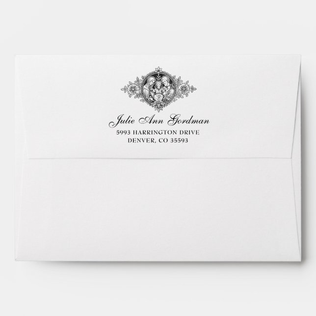 Elegant Script Simple Religious Catholic Envelope (Back (Top Flap))
