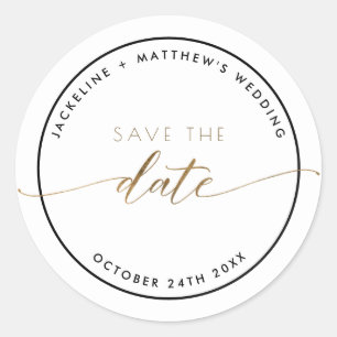 Elegant Script, Simple Save the Date Envelope Seal
