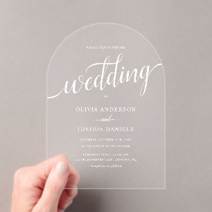 Elegant Script Simple Wedding Acrylic Invitation