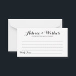 Elegant Script Simple Wedding Advice & Wishes Card<br><div class="desc">Elegant Script Simple Wedding Advice & Wishes Card - Feel free to edit,  customise and personalise this simple yet beautiful wedding advice and wishes card. Edit options are available.</div>