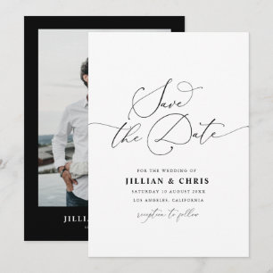 Elegant script simple wedding invitation