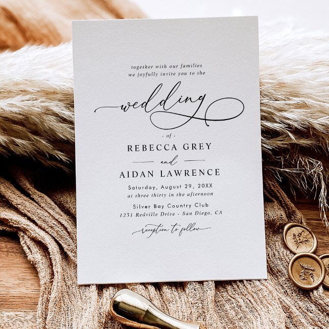 Elegant Script Simple Wedding Invitation (Creator Uploaded)