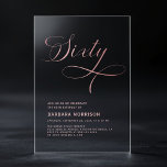 Elegant Script Sixty Rose Gold 60th Birthday Acrylic Invitations<br><div class="desc">Celebrate a remarkable milestone with the Elegant Script Sixty Rose Gold 60th Birthday Invitation. This beautifully crafted design combines graceful script in rose gold tones against a sophisticated backdrop,  creating an invitation that's as timeless as the celebration itself. Perfect for a stylish and memorable 60th birthday party.</div>