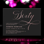 Elegant Script Sixty Rose Gold 60th Birthday Invitation<br><div class="desc">Celebrate a remarkable milestone with the Elegant Script Sixty Rose Gold 60th Birthday Invitation. This beautifully crafted design combines graceful script in rose gold tones against a sophisticated backdrop,  creating an invitation that's as timeless as the celebration itself. Perfect for a stylish and memorable 60th birthday party.</div>