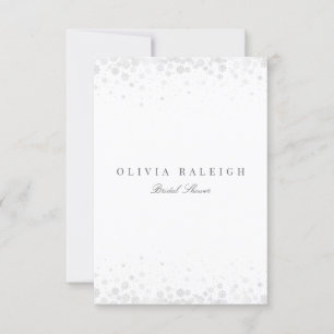 Elegant Script Snowflakes Bridal Shower Invitation